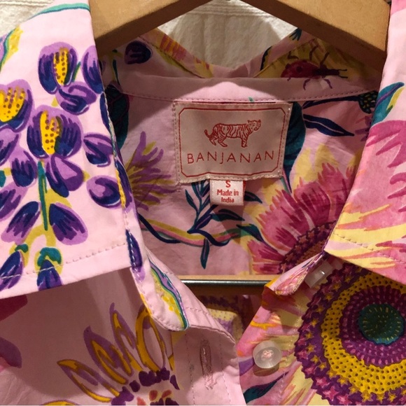 Banjanan floral cotton blouse, purple,‘EUC - Picture 4 of 5